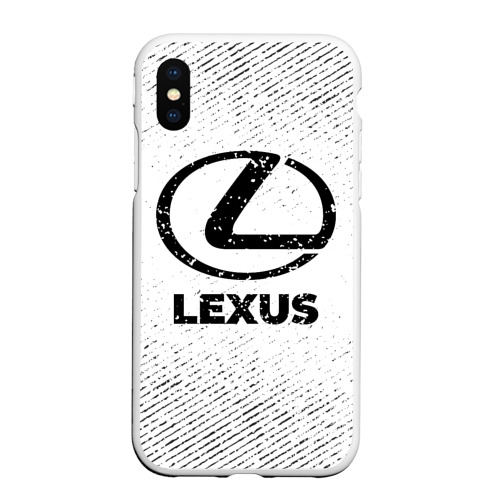 Чехол для iPhone XS Max матовый Lexus с потертостями на светлом фоне