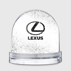 Игрушка Снежный шар Lexus с потертостями на светлом фоне