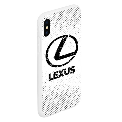 Чехол для iPhone XS Max матовый Lexus с потертостями на светлом фоне - фото 3