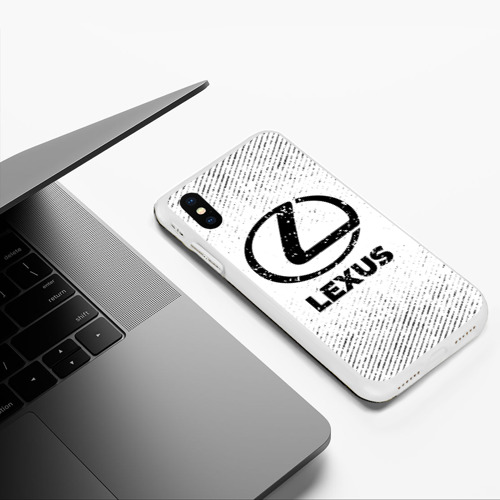 Чехол для iPhone XS Max матовый Lexus с потертостями на светлом фоне - фото 5