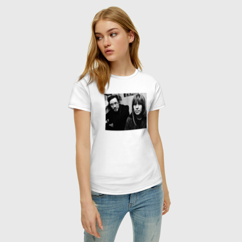 Женская футболка хлопок Янка и Егор, цвет белый - фото 3