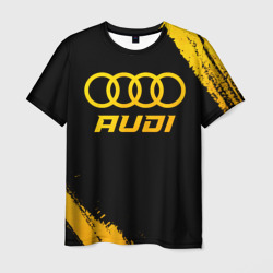 Мужская футболка 3D Audi - gold gradient