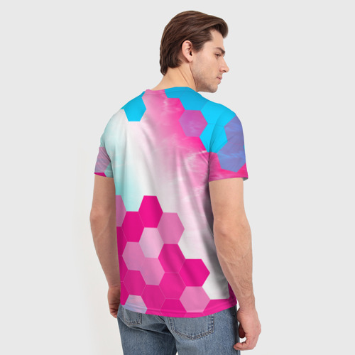 Мужская футболка 3D Dongfeng neon gradient style: символ сверху, цвет 3D печать - фото 4