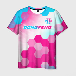 Мужская футболка 3D Dongfeng neon gradient style: символ сверху