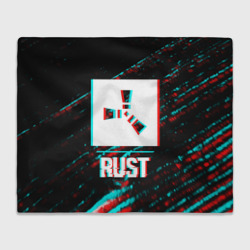 Плед 3D Rust в стиле glitch и баги графики на темном фоне