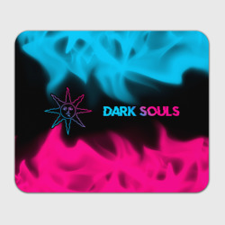 Прямоугольный коврик для мышки Dark Souls - neon gradient: надпись и символ