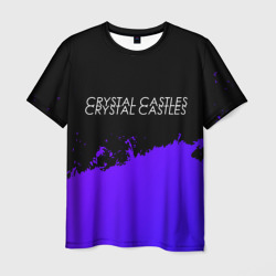 Мужская футболка 3D Crystal Castles purple grunge