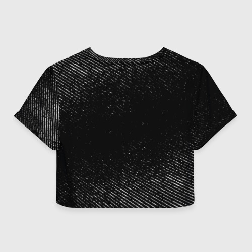Женская футболка Crop-top 3D In Flames с потертостями на темном фоне, цвет 3D печать - фото 2