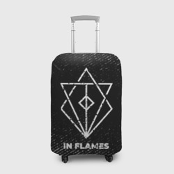 Чехол для чемодана 3D In Flames с потертостями на темном фоне