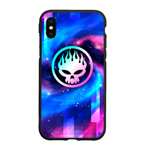 Чехол для iPhone XS Max матовый The Offspring неоновый космос