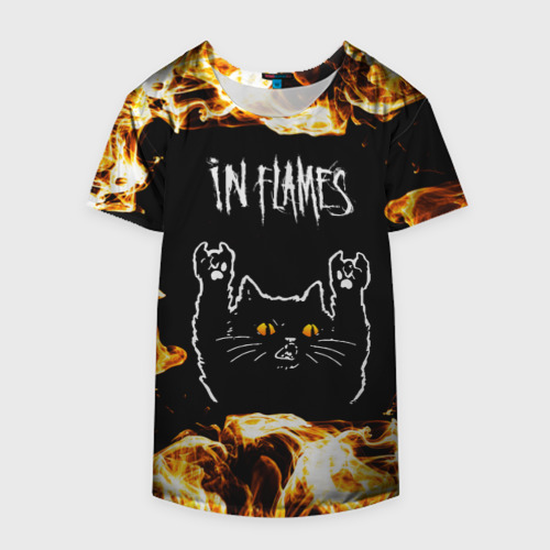 Накидка на куртку 3D In Flames рок кот и огонь, цвет 3D печать - фото 4