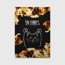 Обложка для автодокументов In Flames рок кот и огонь