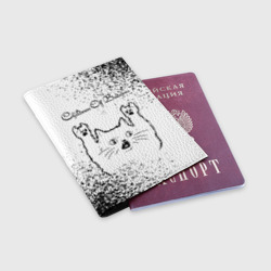 Обложка для паспорта матовая кожа Children of Bodom рок кот на светлом фоне - фото 2