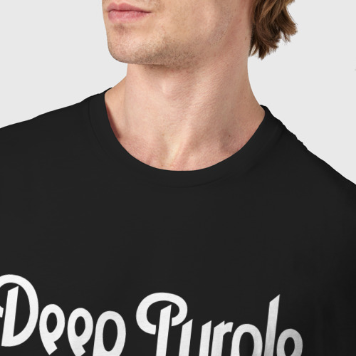 Мужская футболка хлопок Deep Purple rock cat, цвет черный - фото 6