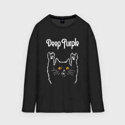 Мужской лонгслив oversize хлопок Deep Purple rock cat
