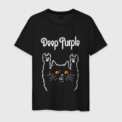 Мужская футболка хлопок Deep Purple rock cat