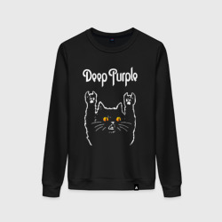 Женский свитшот хлопок Deep Purple rock cat