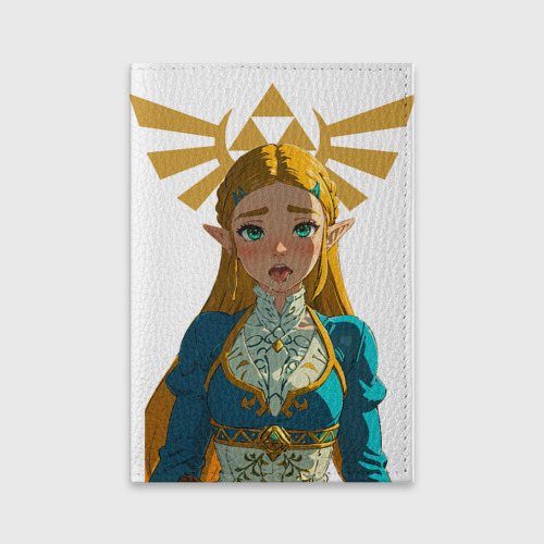 Обложка для паспорта матовая кожа The legend of Zelda - ahegao, цвет фиолетовый