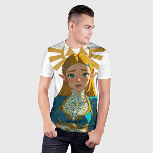 Мужская футболка 3D Slim The legend of Zelda - ahegao, цвет 3D печать - фото 3