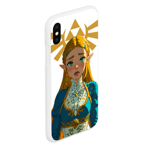 Чехол для iPhone XS Max матовый The legend of Zelda - ahegao, цвет белый - фото 3