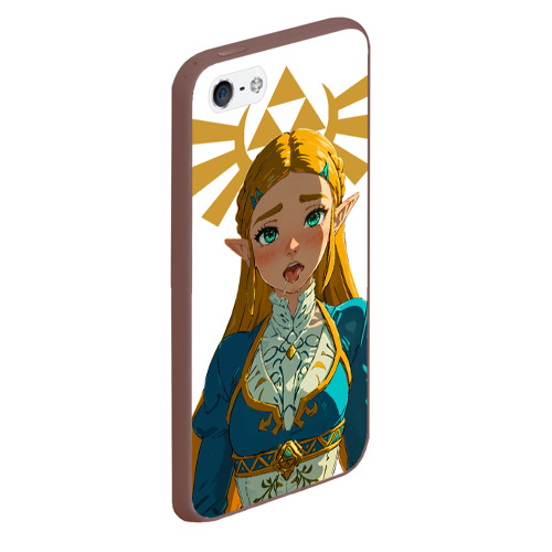 Чехол для iPhone 5/5S матовый The legend of Zelda - ahegao, цвет коричневый - фото 3