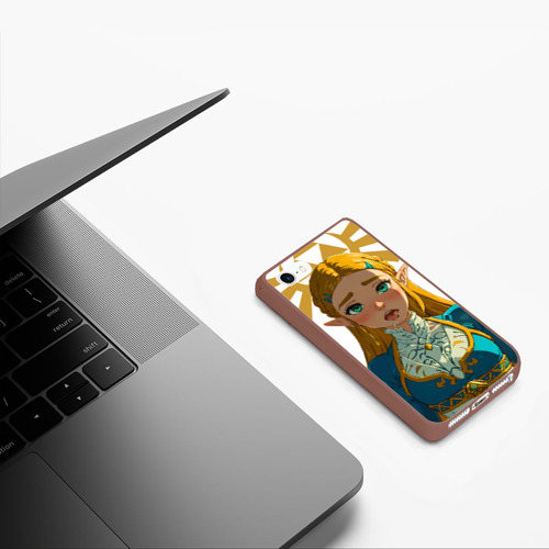 Чехол для iPhone 5/5S матовый The legend of Zelda - ahegao, цвет коричневый - фото 5