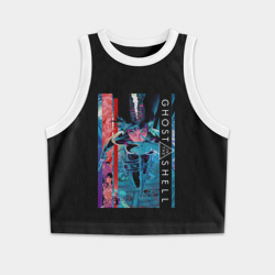 Женская укороченная майка-топ хлопок Ghost in the shell - Motoko