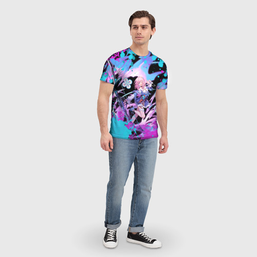Мужская футболка 3D с принтом Март 7 в брызгах краски, вид сбоку #3