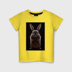 Детская футболка хлопок Милый черный кролик