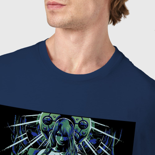 Мужская футболка хлопок Призрак в доспехах - проект 2501, цвет темно-синий - фото 6