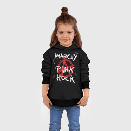 Детская толстовка 3D Анархия - панк рок, цвет черный - фото 4
