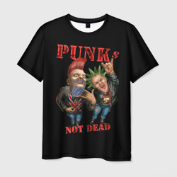 Мужская футболка 3D Punk's Not Dead - панки хой