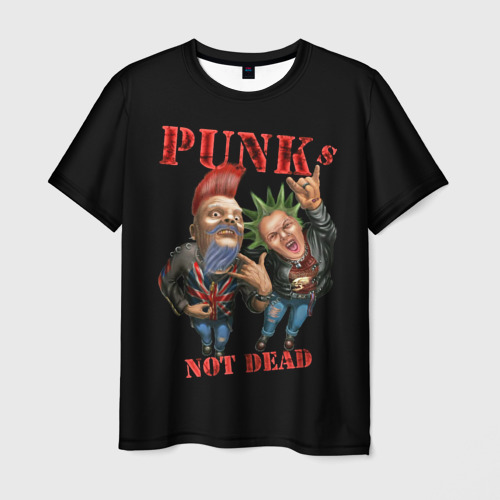 Мужская футболка 3D Punk's Not Dead - панки хой, цвет 3D печать