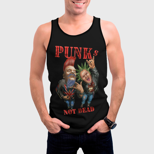 Мужская майка 3D Punk's Not Dead - панки хой, цвет 3D печать - фото 3