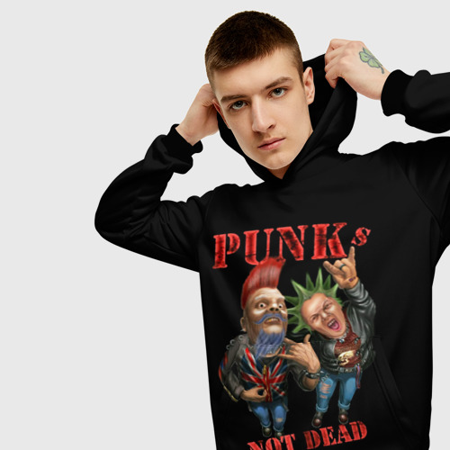 Мужская толстовка 3D Punk's Not Dead - панки хой, цвет черный - фото 5