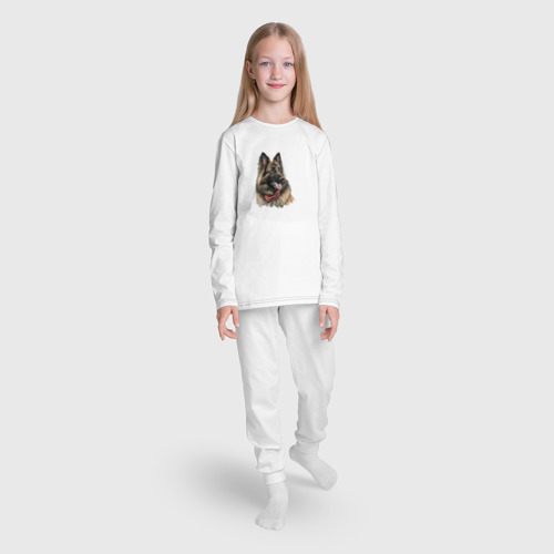 Детская пижама с лонгсливом хлопок с принтом Бельгийская овчарка тервюрен, вид сбоку #3