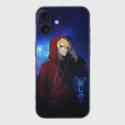 Чехол для iPhone 16 силиконовый с защитой камеры Аквамарин Хошино