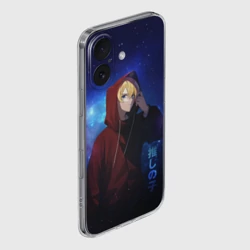 Чехол для iPhone 16 силиконовый с защитой камеры Аквамарин Хошино - фото 2