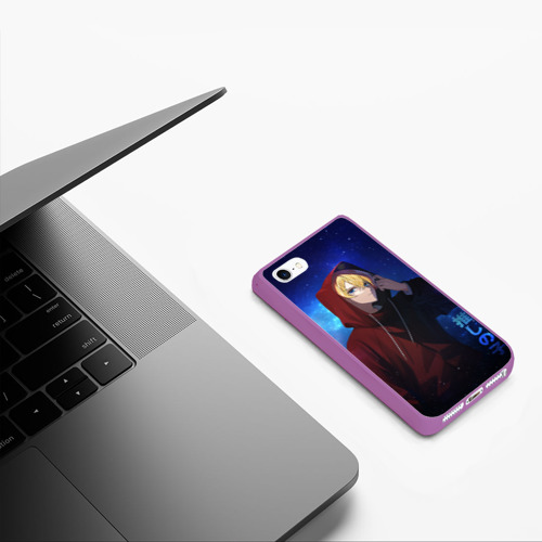 Чехол для iPhone 5/5S матовый Аквамарин Хошино, цвет фиолетовый - фото 5