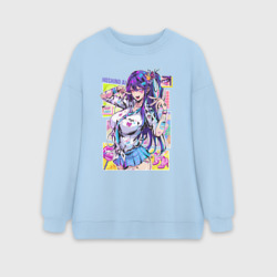 Женский свитшот oversize без начеса хлопок Ай Хошино