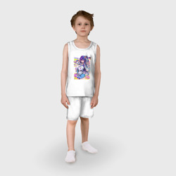 Пижама с принтом Ай Хошино для мужчины, вид на модели спереди №2. Цвет основы: белый