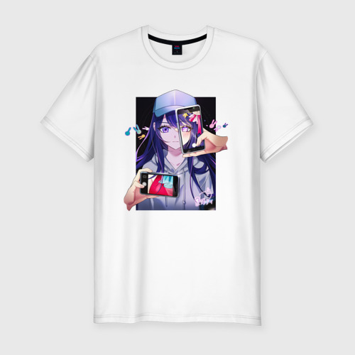Мужская приталенная футболка из хлопка с принтом Idol Ai, вид спереди №1
