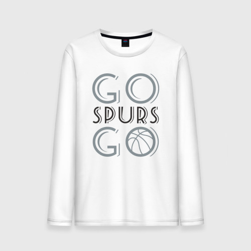 Мужской лонгслив хлопок Go spurs go, цвет белый