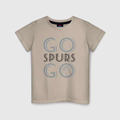 Детская футболка хлопок Go spurs go, цвет миндальный