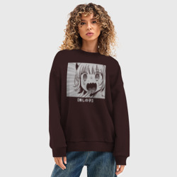 Женский свитшот oversize без начеса хлопок Mo san - фото 2