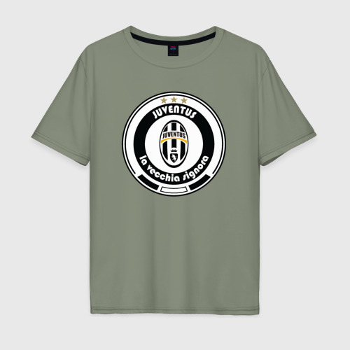 Мужская футболка хлопок Oversize Juventus club, цвет авокадо