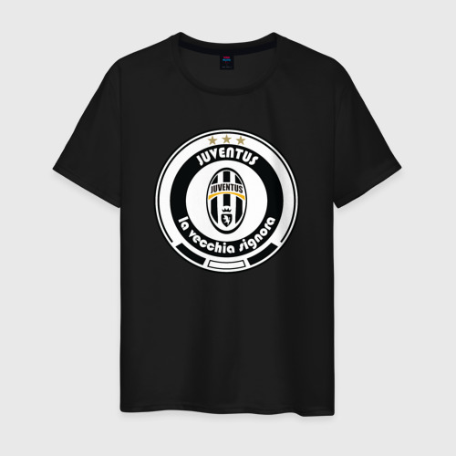 Мужская футболка хлопок Juventus club, цвет черный