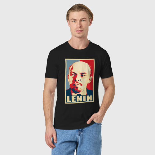 Мужская футболка хлопок Lenin, цвет черный - фото 3