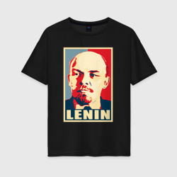 Женская футболка хлопок Oversize Lenin