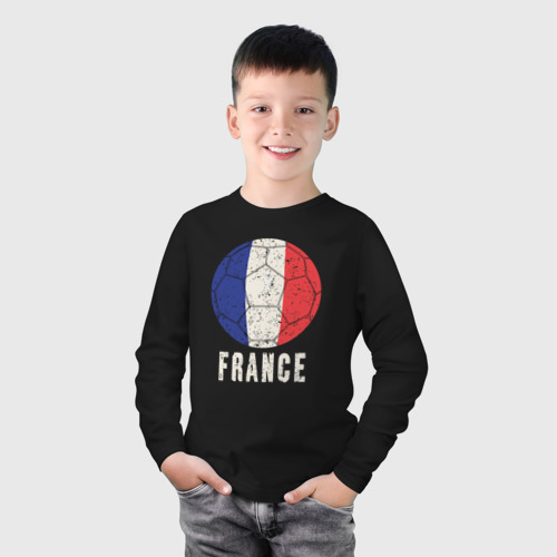 Детский лонгслив хлопок Футбол Франции, цвет черный - фото 3